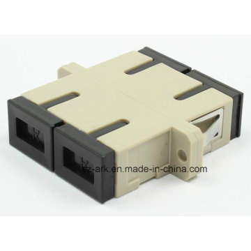 SC / PC Adaptador de Fibra Óptica Multimodo Duplex com Flange